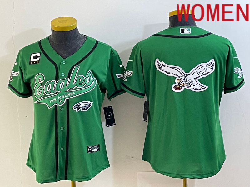 Women Philadelphia Eagles Blank Green Nike 2023 Co Branding Game NFL Jersey style 2->->Women Jersey